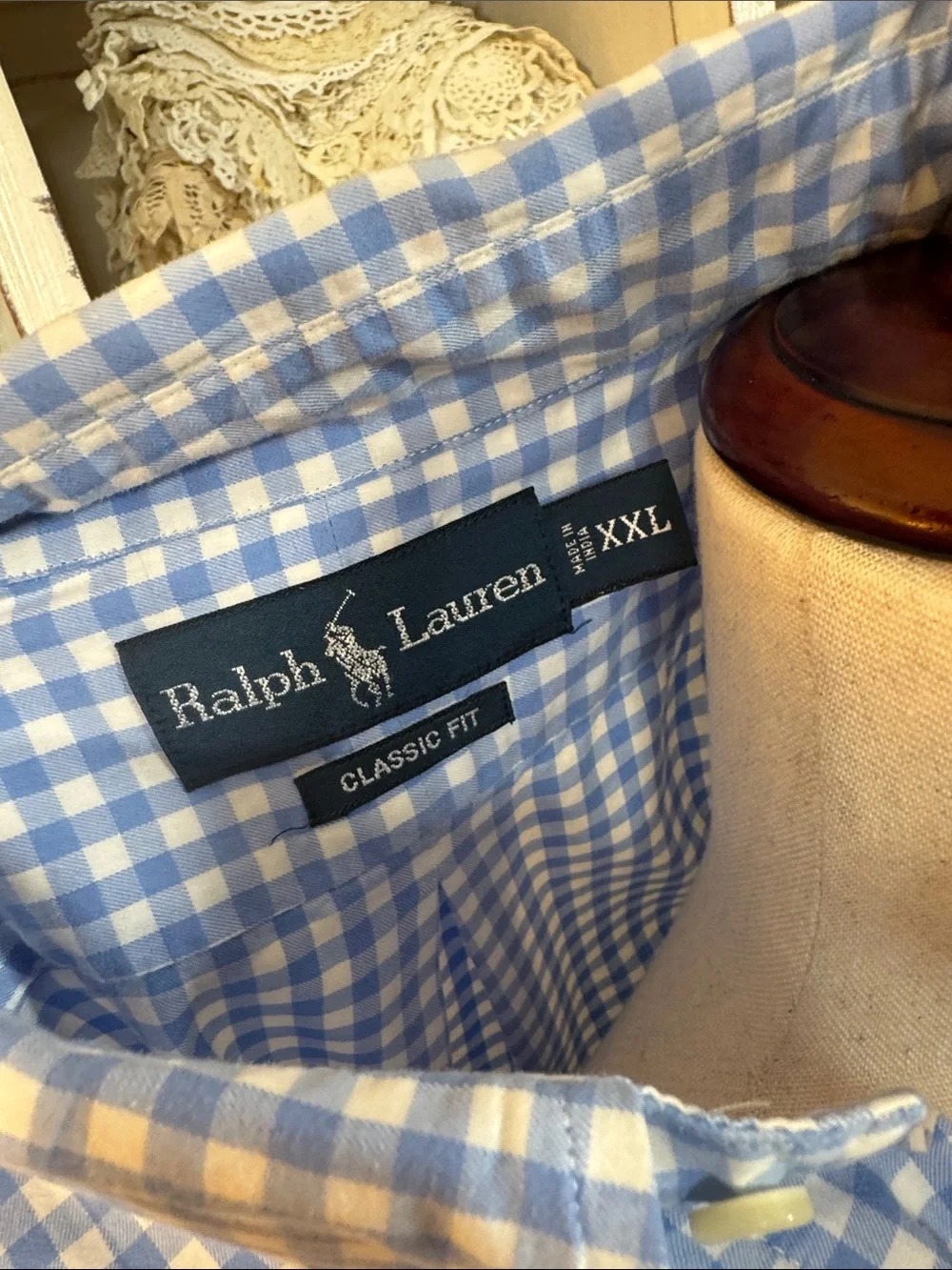 Ralph Lauren Light Blue Gingham Button-Down Shirt - Picture 2 of 6